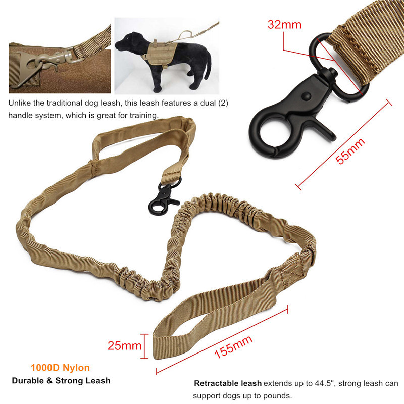Tactical-Police-K9-Dog-Training-Leash-Elastic-Bungee-1000D-Military-Dog-Traction-Rope-1171414