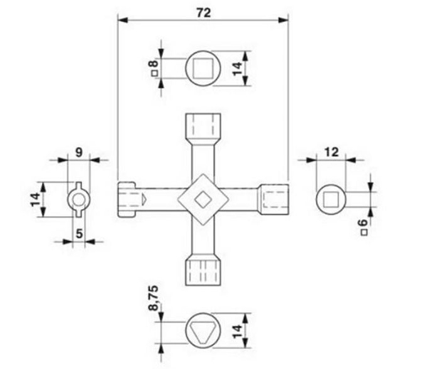 Universal-Cross-Key-Train-Electrical-Cabinet-Elevator-Triangle-Key-940595