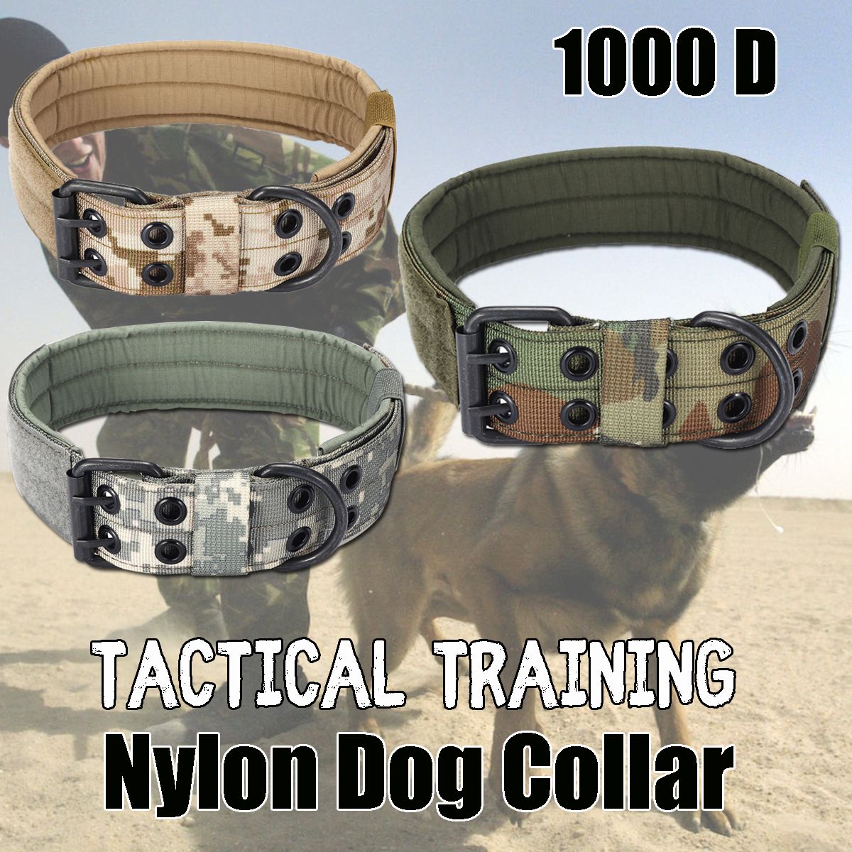 XL-Tactical-Military-Adjustable-Dog-Training-Collar-Nylon-Leash-wMetal-Buckle-1393988