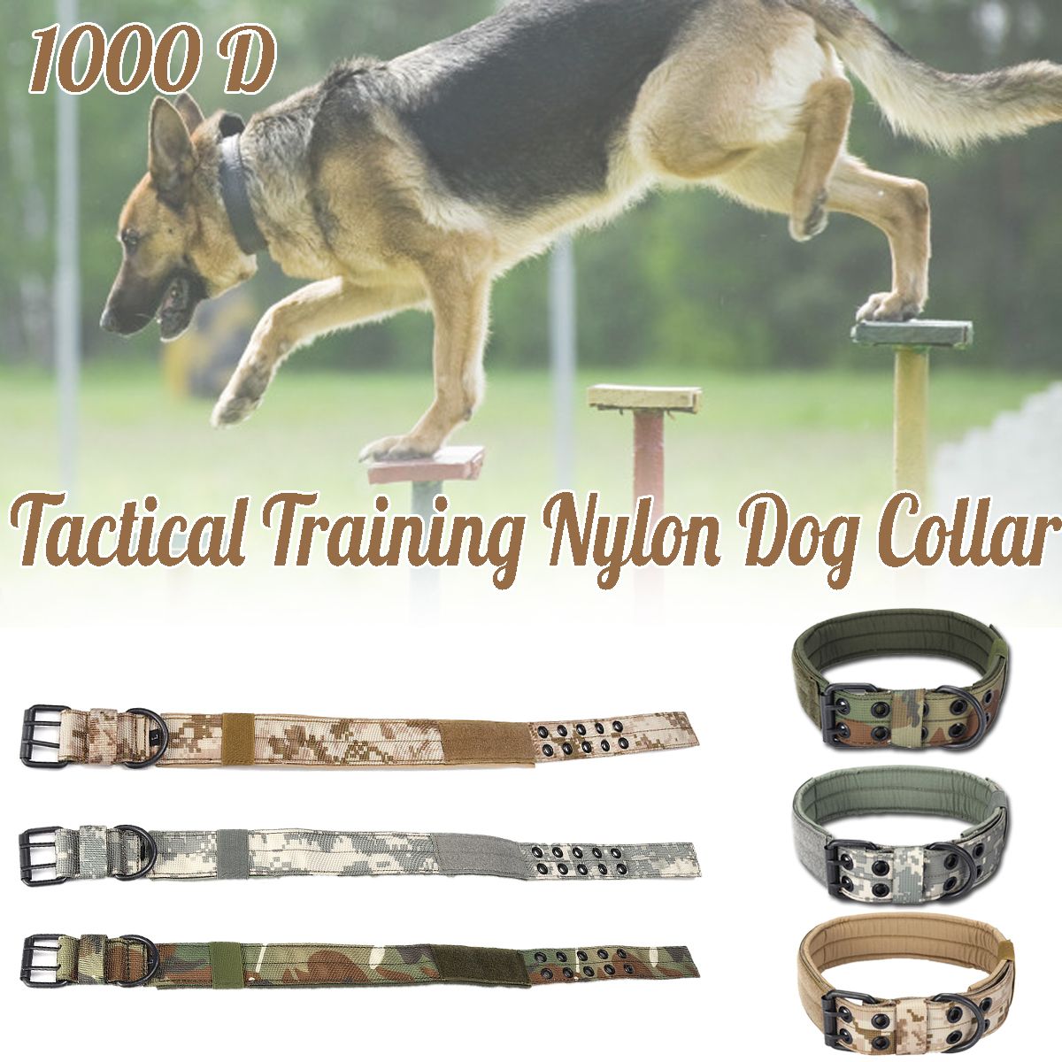 XL-Tactical-Military-Adjustable-Dog-Training-Collar-Nylon-Leash-wMetal-Buckle-1393988