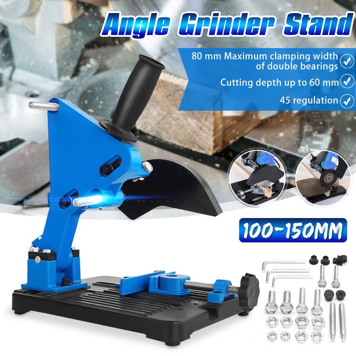 100-150-45deg-Angle-Grinder-Stand-Cutter-60mm-Depth-Support-Holder-Bracket-Holder-1277241