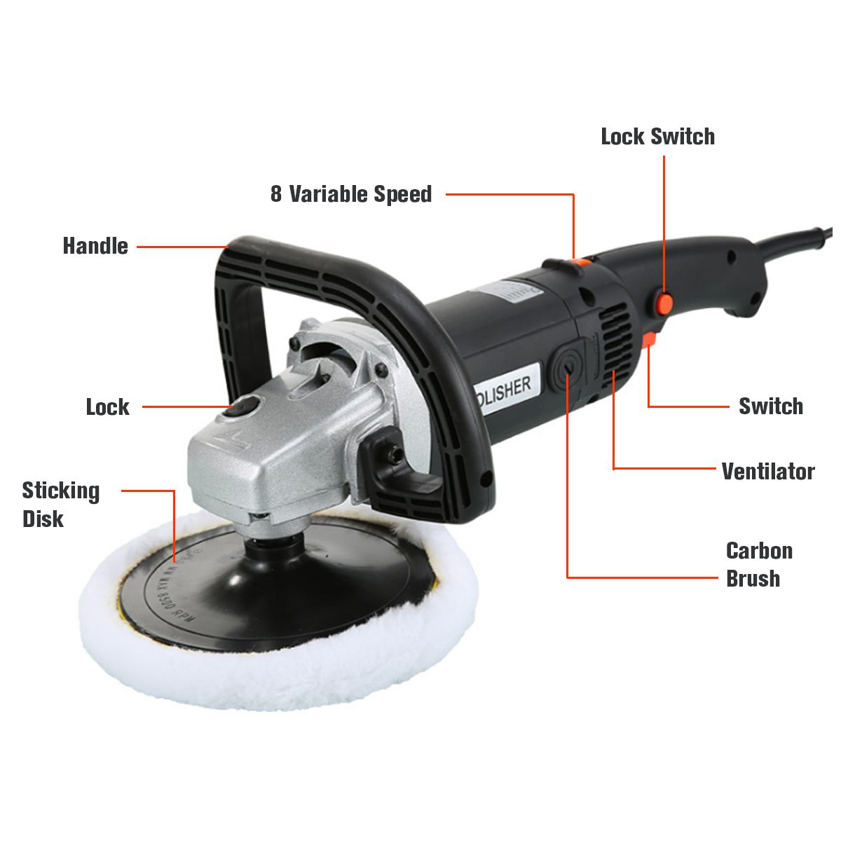 1400W-Electric-8-Variable-Speed-Car-Polisher-Buffer-Waxer-Sander-Detail-Polishing-Machine-1505720