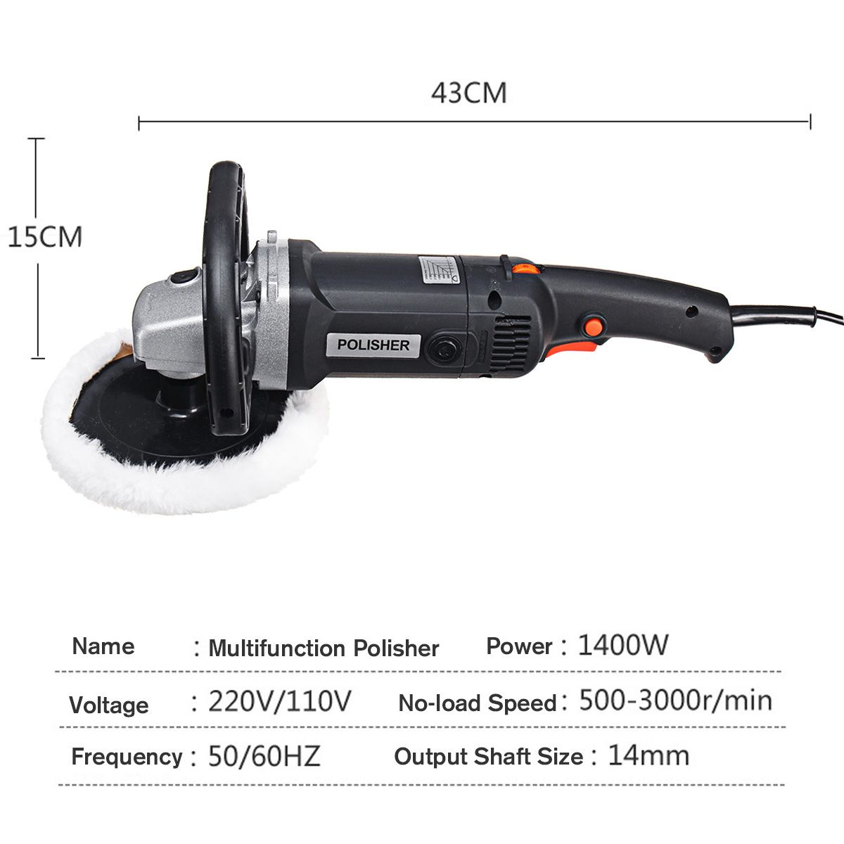 1400W-Electric-8-Variable-Speed-Car-Polisher-Buffer-Waxer-Sander-Detail-Polishing-Machine-1505720