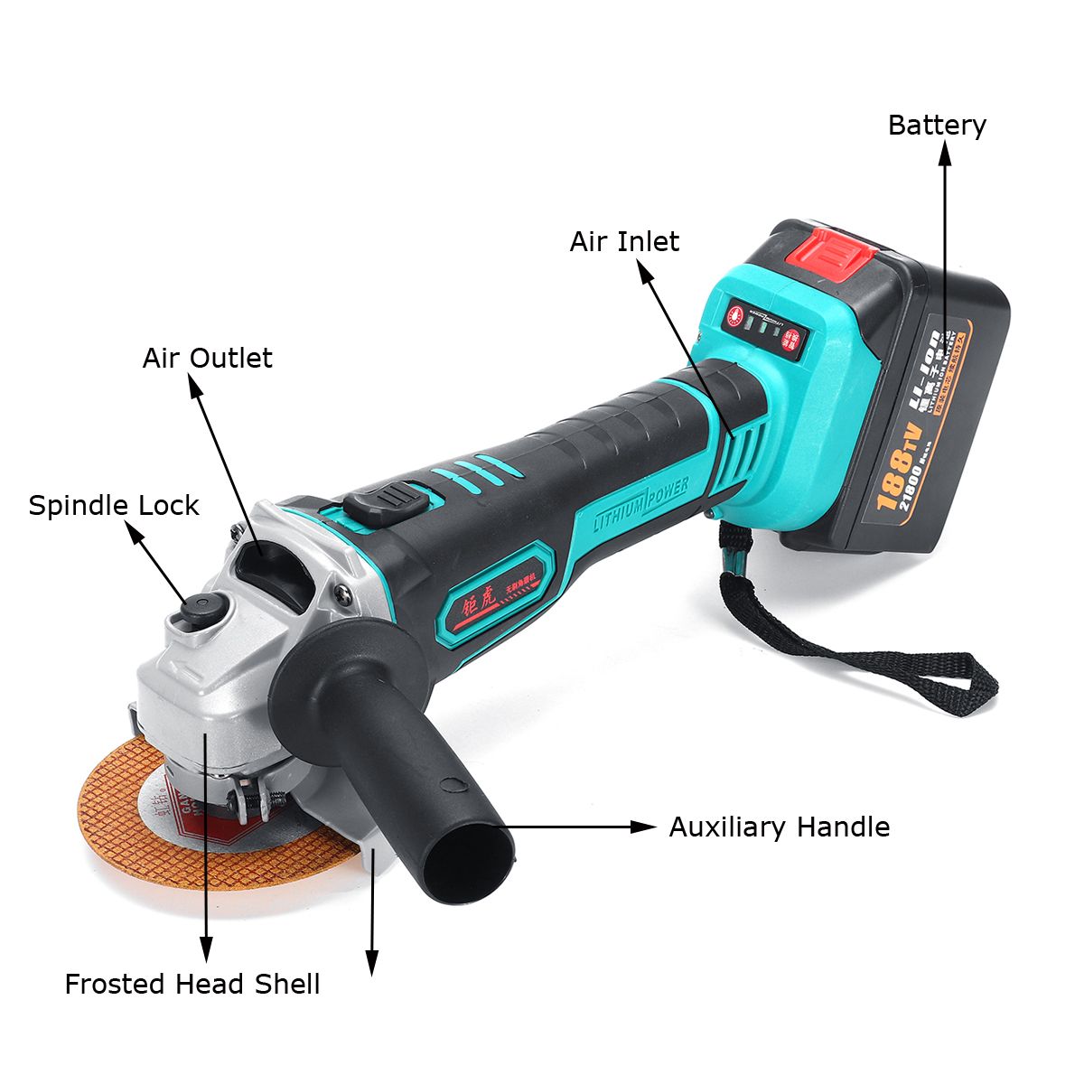 218TV-29800mAh-600W-12000rmin-Cordless-Electric-Angle-Grinder-Power-Cutting-Tool-with-3-125mm-Cuttin-1641209