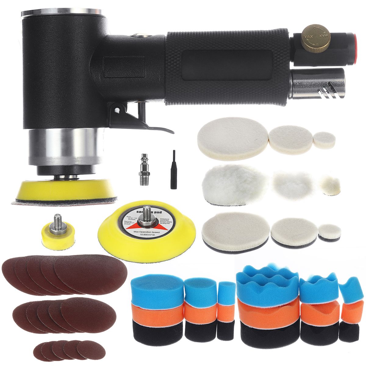 48PCS-Mini-Air-Sander-1quot-2-3-Dual-Action-Random-Orbital-Sander-Car-Polisher-1716223