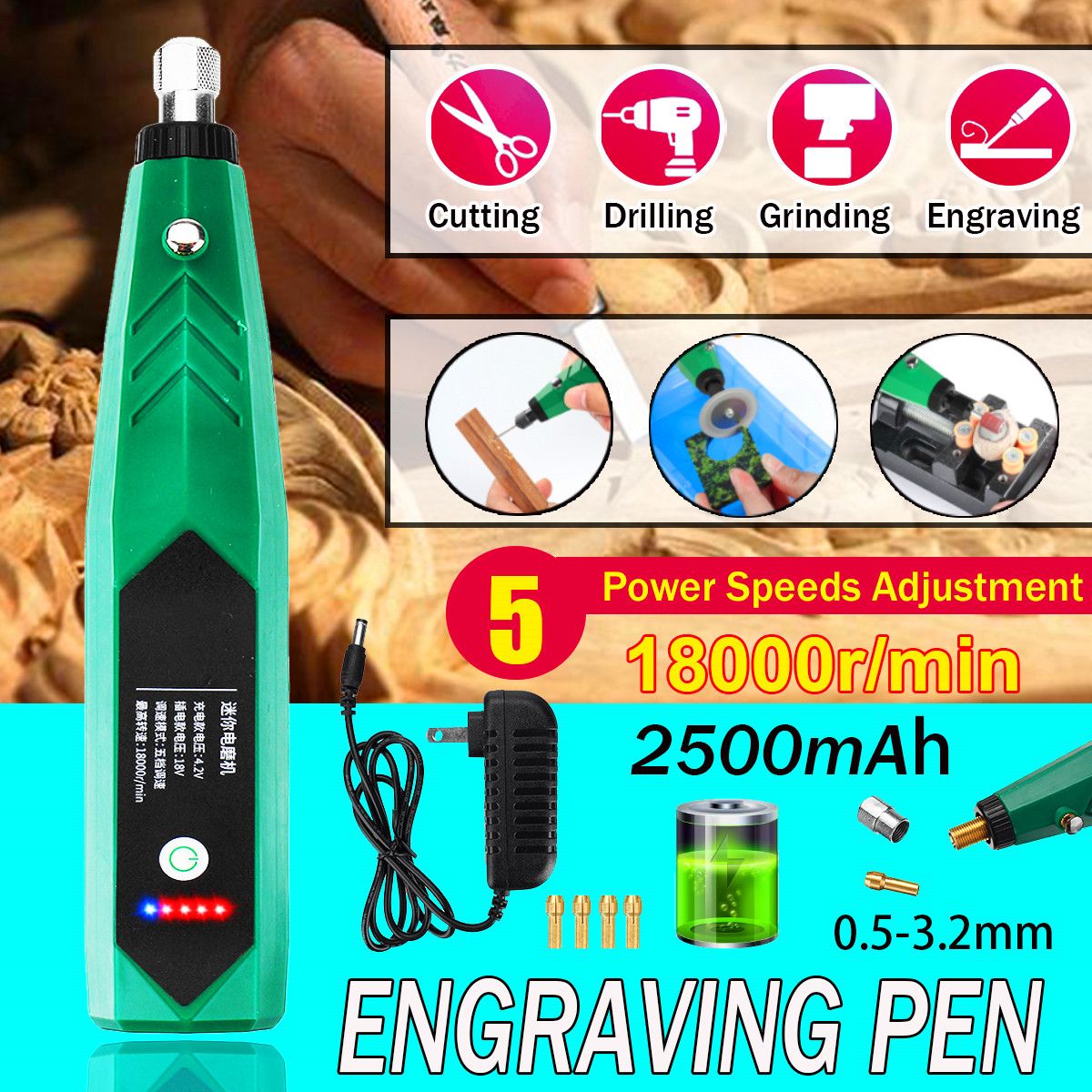 6PCS-2500mAh-18000rMin-Electric-Engraving-Pen-Set-Metal-Carving-Marking-Machine-1748511