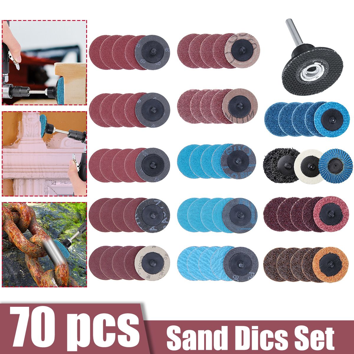 70pcs-Sanding-Discs-Set-2-Type-R-Roll-Lock-Discs-Pads-Sanding-Abrasives-US-1729637