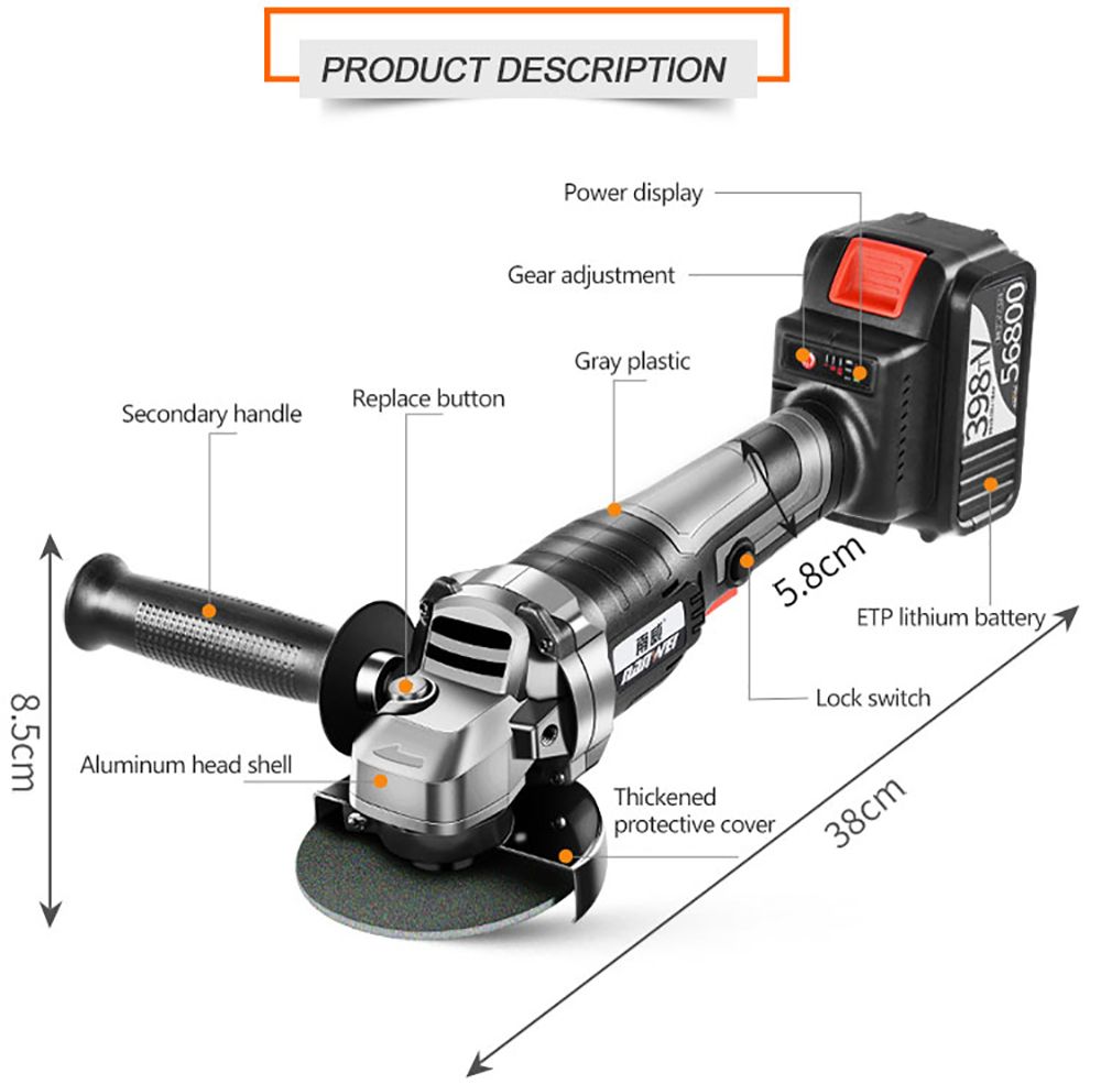 NANWEI-398TV-Rechargeable-Electric-Brushless-Angle-Grinder-Cordless-Polishing-Grinder-with-Lithium-B-1657379