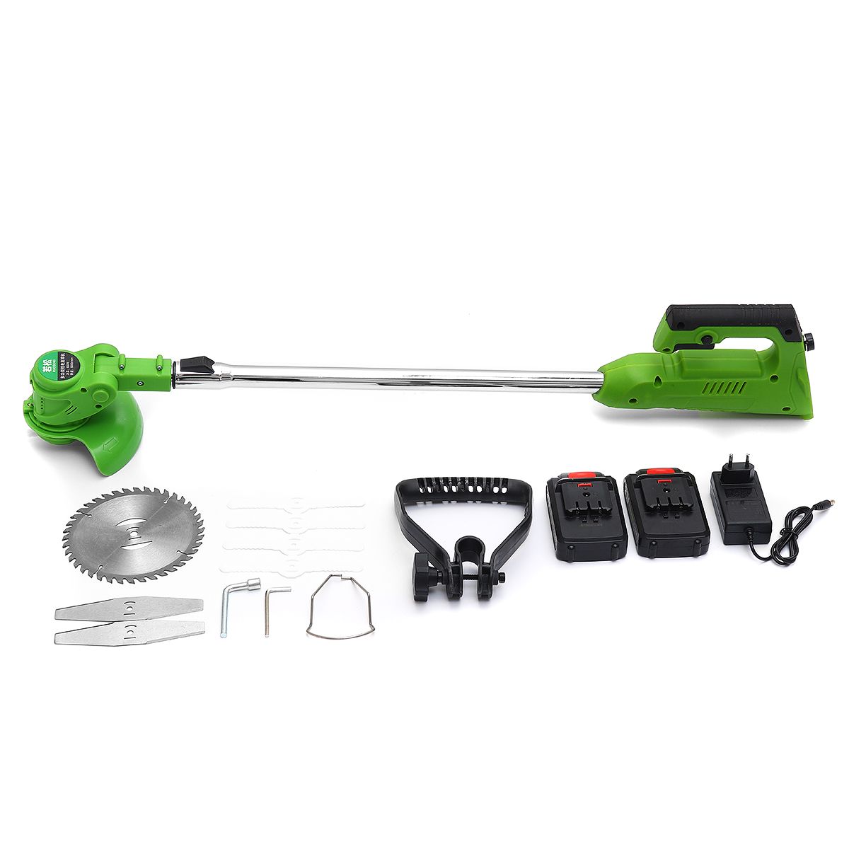 21V-650W-6000rmin-Retractable-Cordless-Lawn-Mower-Grass-Trimmer--2-Lithium-Batteries-1756269