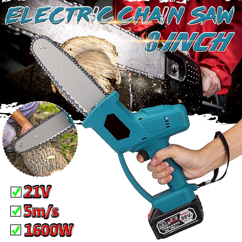 21V-8in-Cordless-Electric-Chainsaw-Portable-Woodworking-Wood-Cutter-Tools-1757346