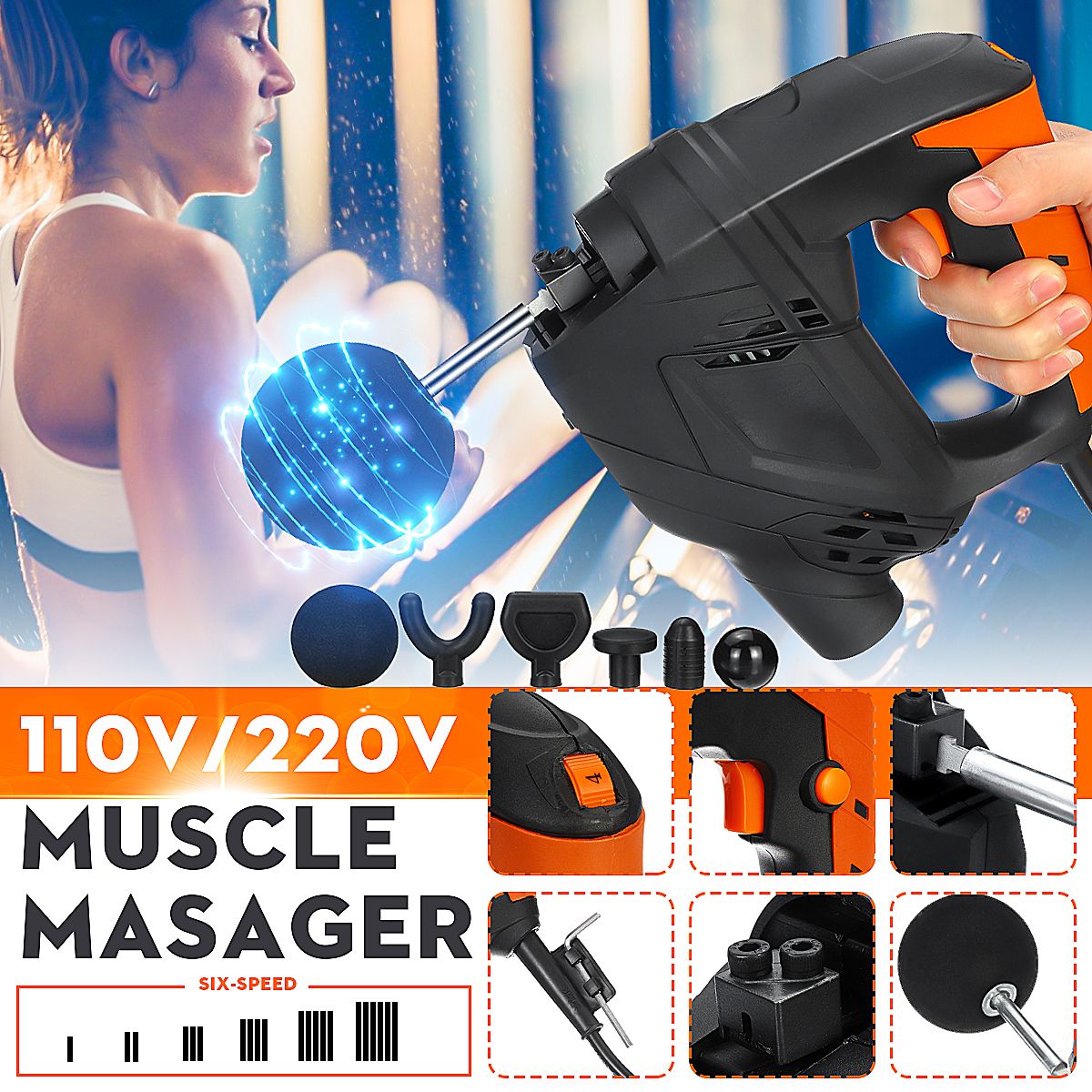 3000-RMin-6-Speed-2cm-Stroke-Percussion-Massager-Handheld-Deep-Muscle-Relief-Massager-W-6-Tips-1627502