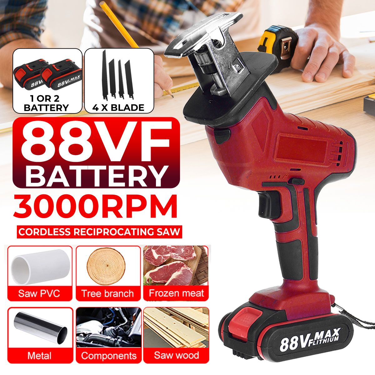 3000RPM-88VF-Electric-Saw-Rechargeable-Reciprocating-Saw-Wood-Branches-Metal-Plastic-Cutter-For-WORX-1762416