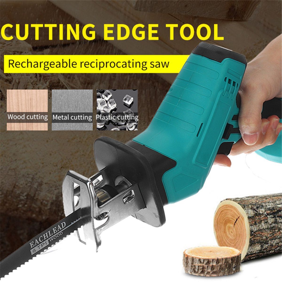 36V-Cordless-Reciprocating-Saw-Chainsaw-W-4-Saw-Blades-Metal-Cutting-Woodworking-1716301