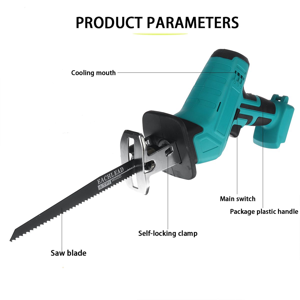 36V-Cordless-Reciprocating-Saw-Chainsaw-W-4-Saw-Blades-Metal-Cutting-Woodworking-1716301