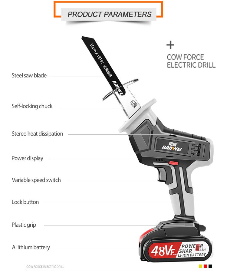 Nanwei-21V-15mm-Cordless-Electric-Reciprocating-Saw-Variable-Speed-Electric-Saw-With-2-Saw-Blades-2--1725063