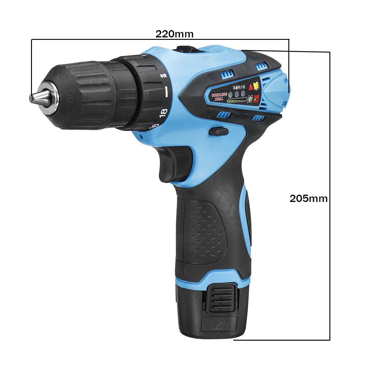 12V-Cordless-Power-Drill-2-Speed-Electric-Screwdriver-Repair-Tools-Kit-W-2-Pcs-Li-ion-Battery-1555818