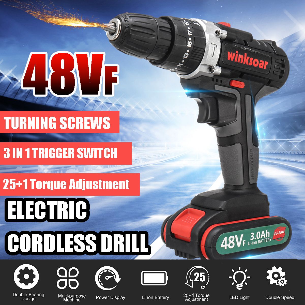 48VF-30Ah-Cordless-Power-Drills-Rechargable-Electric-Drill--251-Torque-Drilling-Power-Tool-1474524