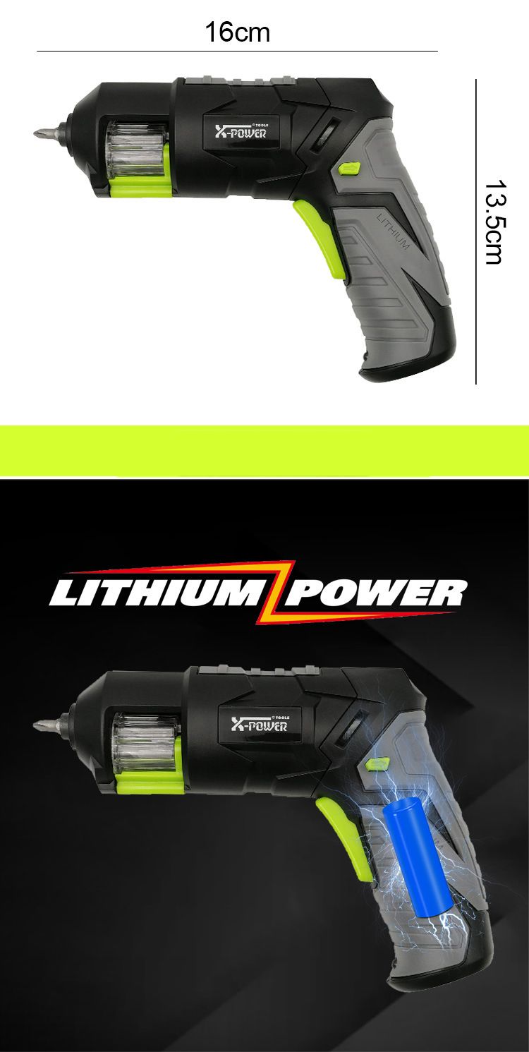 X-POWER-36V-Electric-Cordless-Screwdriver-Handhold-Li-Ion-Battery-USB-Fast-Charging-with-5-Bits-1427092