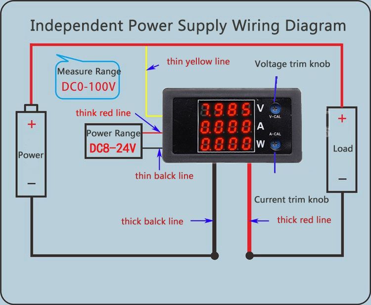 DC0-100V-10A-DC-Voltmeter-and-Ammeter-Digital-Dual-Display-4-digit-High-Precision-Power-Meter-Red-Bl-1617049