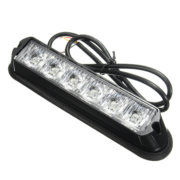 12V-Red-White-6LED-Emergency-Warning-Strobe-Flashing-Light-Bar-For-Car-SUV-1122669