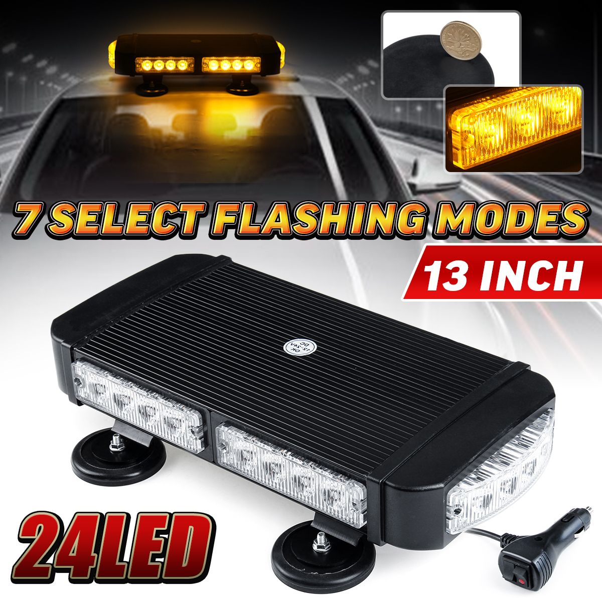 13Inch-24LED-Car-Roof-Top-Emergency-Warning-Strobe-Light-Bar-7-Flashing-Pattern-Beacon-Lamp-Waterpro-1699652