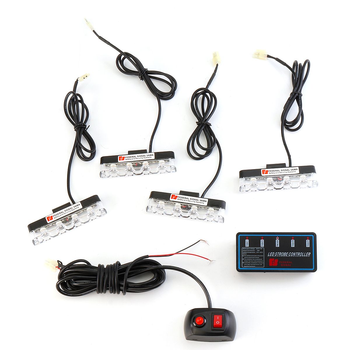 16W-4-in-1-16-LED-Strobe-Lights-Bumper-Grille-Warning-Lamp-with-Controller-Mode-Switch-1606115