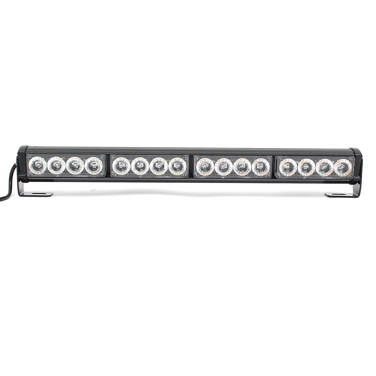 18Inch-16LED-Emergency-Traffic-Advisor-Flash-Strobe-Light-Bar-Warning-Lamp-WhiteAmber-Color-with-Swi-1622045