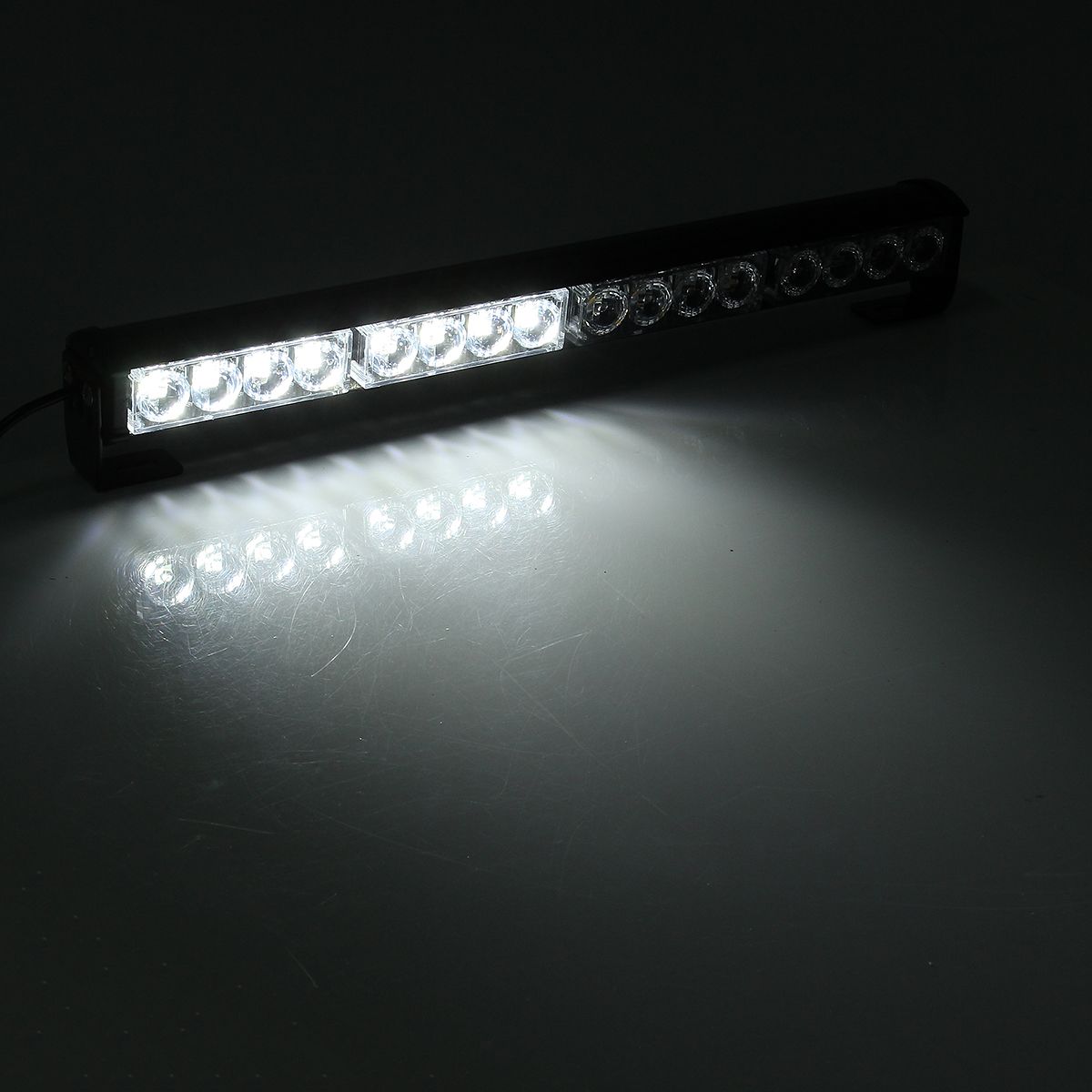 18Inch-16LED-Emergency-Traffic-Advisor-Flash-Strobe-Light-Bar-Warning-Lamp-WhiteAmber-Color-with-Swi-1622045