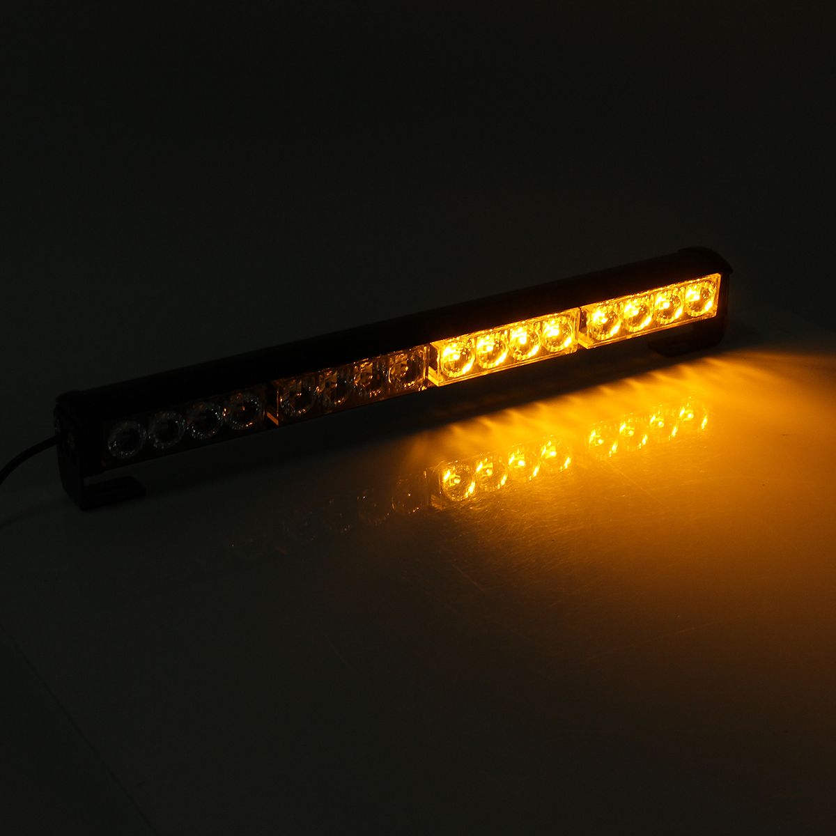 18Inch-16LED-Emergency-Traffic-Advisor-Flash-Strobe-Light-Bar-Warning-Lamp-WhiteAmber-Color-with-Swi-1622045