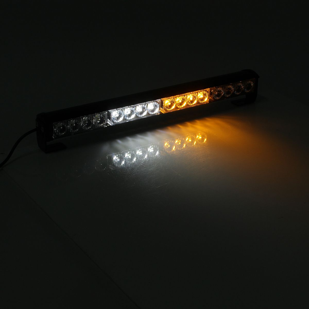 18Inch-16LED-Emergency-Traffic-Advisor-Flash-Strobe-Light-Bar-Warning-Lamp-WhiteAmber-Color-with-Swi-1622045