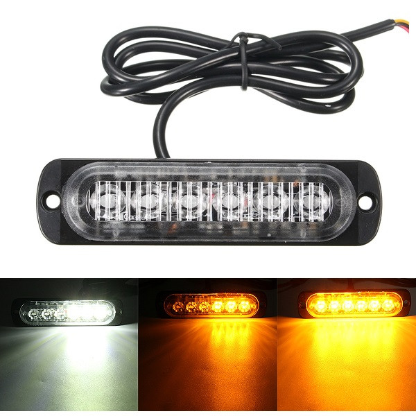 18W-6-LED-Car-Strobe-Lights-Bar-12V-24V-Emergency-Warning-Flashing-Lamp-AmberWhiteAmberWhite-1099465