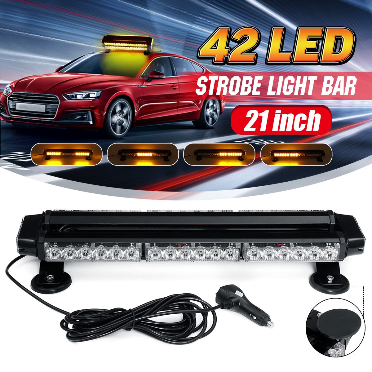 21-Inch-144W-42LED-Double-Side-Traffic-Strobe-Flash-Light-Bar-Amber-Emergency-Lamp-Magnetic-Mount-12-1553113