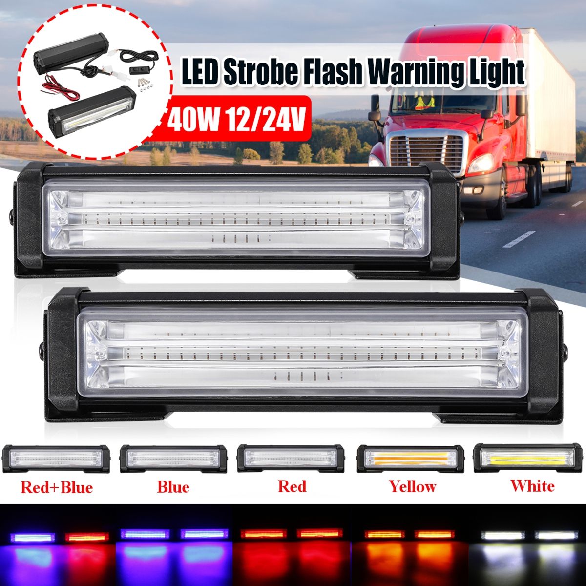 2Pcs-40W-Front-Grille-COB-LED-Emergency-Light-Flashing-Warning-Strobe-Lamp-12-24V-1374035