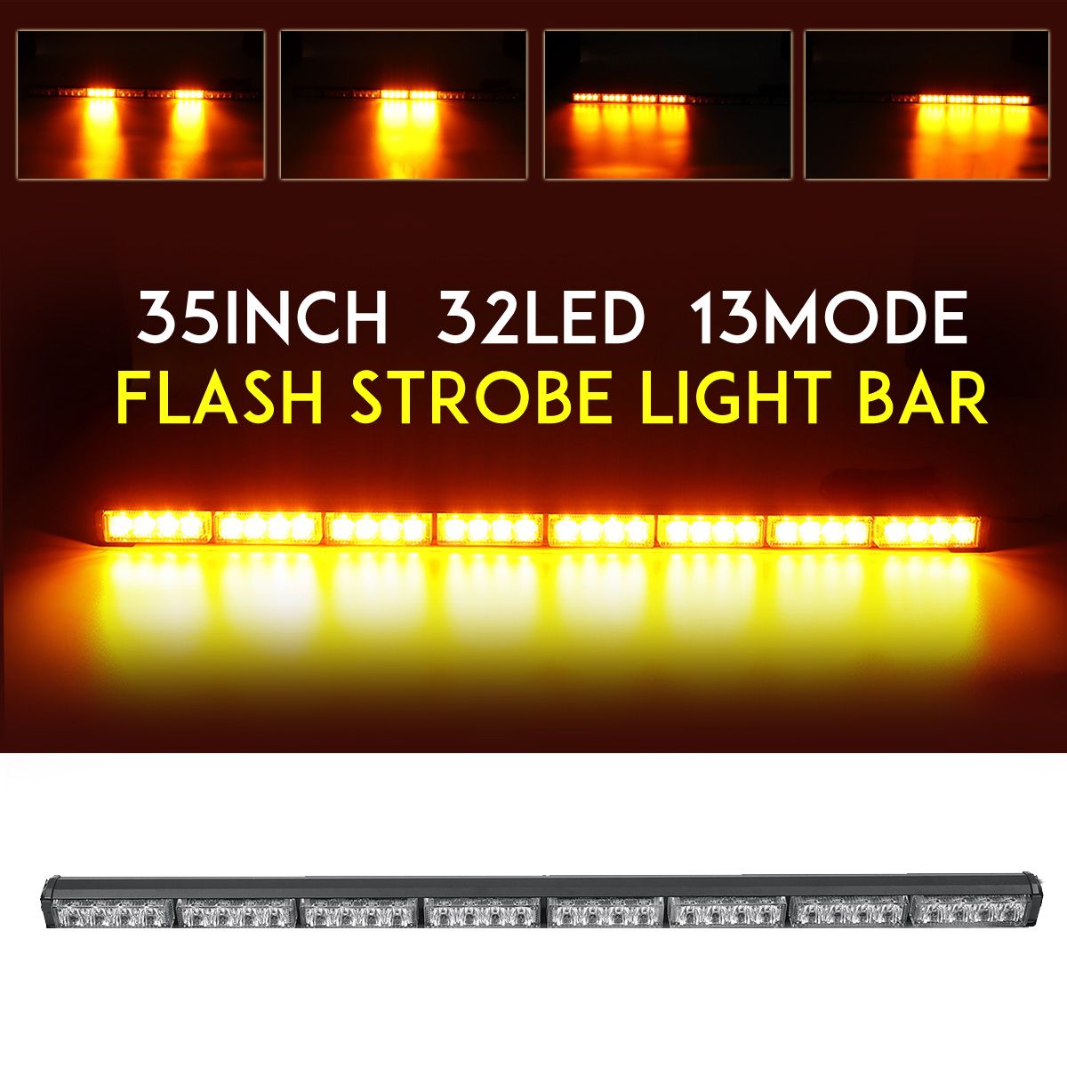 35-Inch-32-LED-Car-Traffic-Advisor-Emergency-Hazard-Warning-Signal-Strobe-Light-Bar-Amber-White-Lamp-1553934