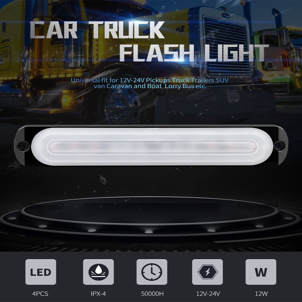 36W-12-24V-12LEDs-Strobe-Light-Lamp-Truck-Light-Guide-Car-Side-Light-RV-1756041