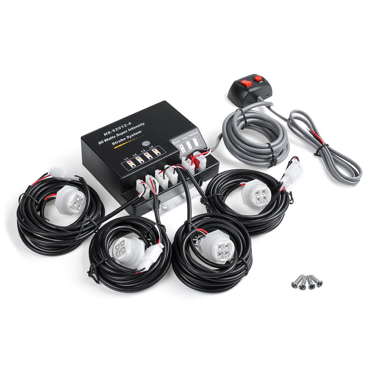 4-LED-Bulbs-Hide-Away-Emergency-Hazard-Warning-Flash-Strobe-Light-Kit-80W-12V-Universal-1628410