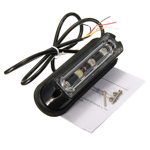 4-LED-Waterproof-Car-Truck-Emergency-Strobe-Flash-Flashing-Amber-and-White-DRL-Light-1020151