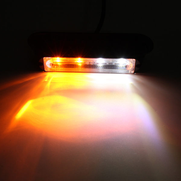 4-LED-Waterproof-Car-Truck-Emergency-Strobe-Flash-Flashing-Amber-and-White-DRL-Light-1020151