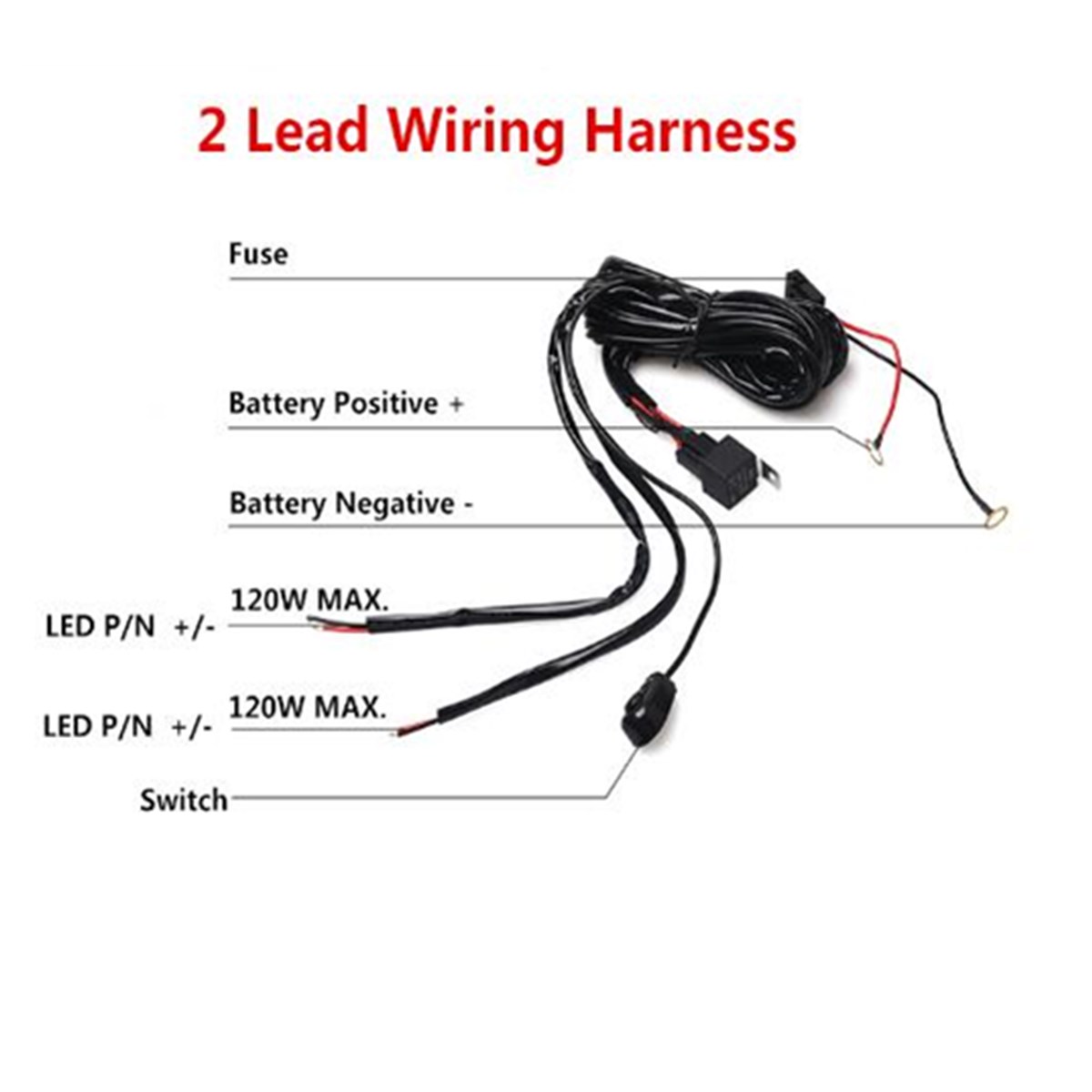 40A-12V-LED-Light-Bar-Wiring-Kit-With-Wireless-Remote-Control-Offroad-2Lead-1709454