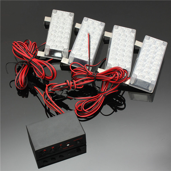 4x-22LED-White-Flashing-Light-Car-Strobe-Light-with-Controller-12V-966837