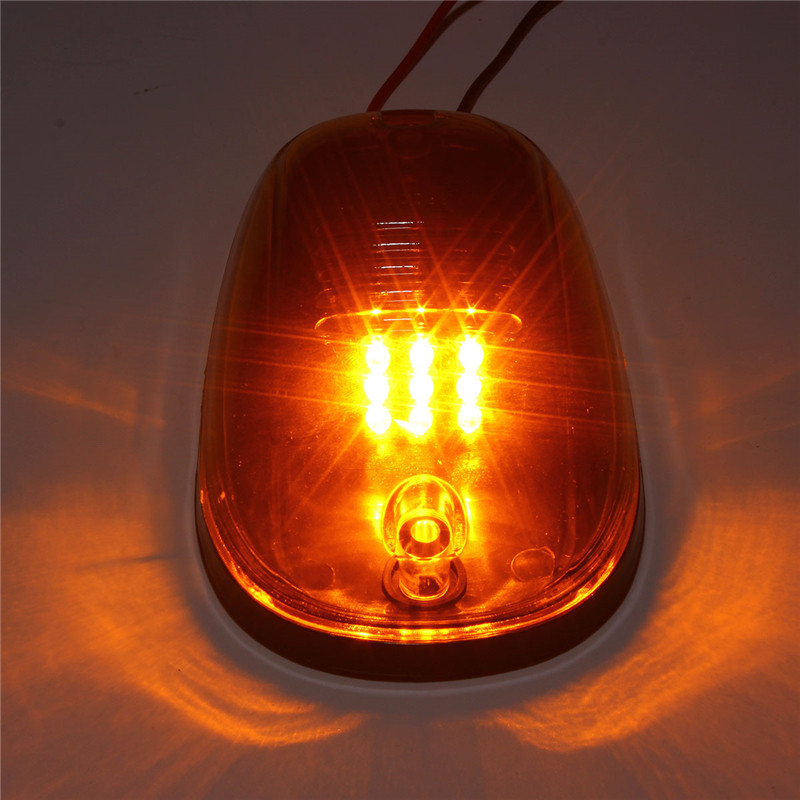 5pcs-Oval-LED-Cab-Roof-Lights-Runing-Marker-Yellow-Lens-For-Truck-1059769