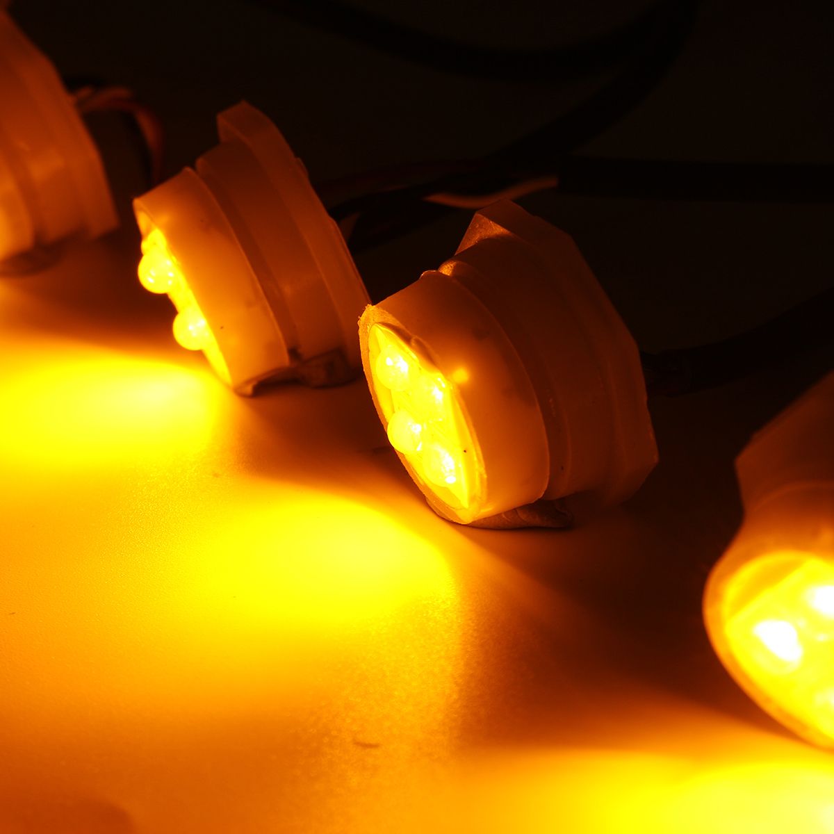 8-LED-Bulbs-Car-Emergency-Warning-Strobe-Light-Kit-160W-12V-Amber-White-Bulbs-Universal-1629001