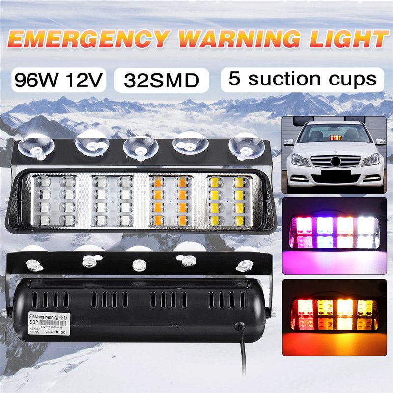 Car-32SMD-Emergency-Strobe-Light-Windshield-Beacon-Hazard-Warning-Flashing-Lamp-12V-96W-1633728