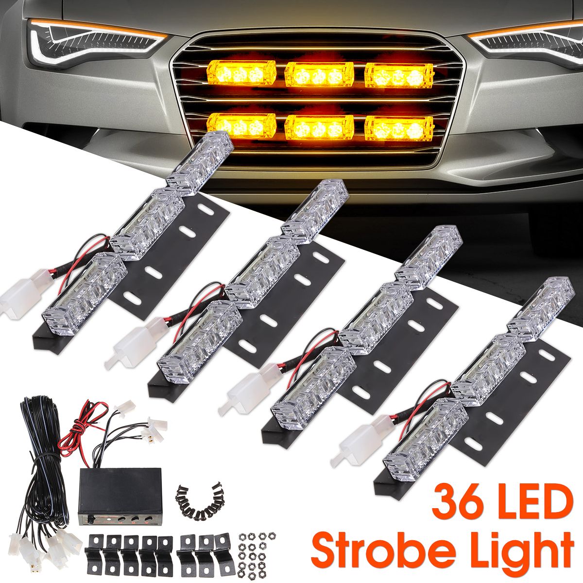 LED-Car-Grille-Strobe-Light-Mini-Police-Emergency-Warning-Signal-Flash-Lamp-18W-12V-Amber-4PCS-912804