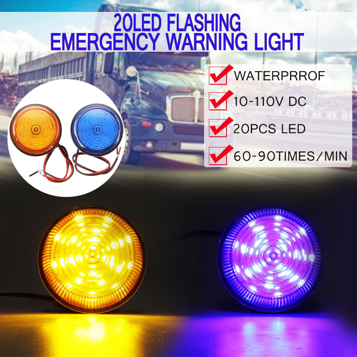 Round-20-LED-Strobe-Lights-Emergency-Warning-Flashing-Beacon-Lamp-BlueYellow-DC-10-110V-for-Truck-Tr-1585594