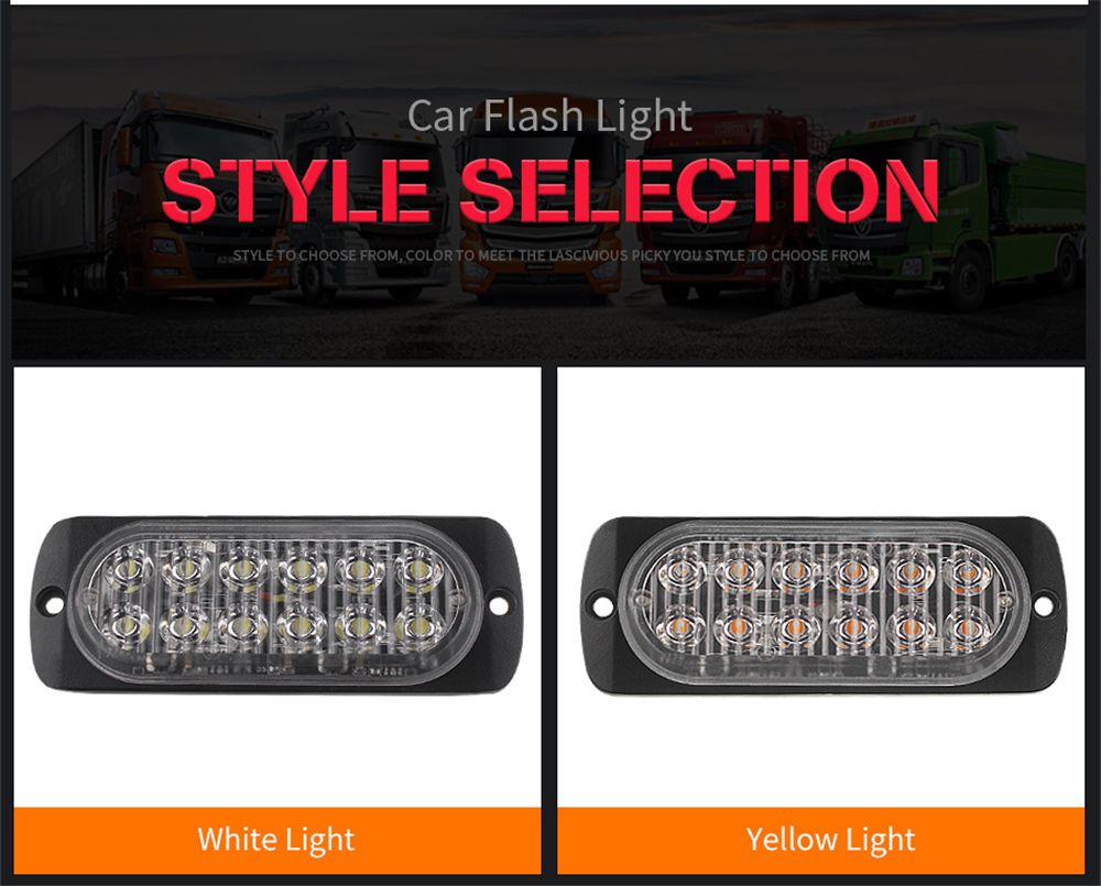 Ultra-thin-12LED-Side-Strobe-Lights-36W-Flash-Lamp-Aluminum-Housing-7-Colors-12-24V-for-Pickup-Truck-1626550