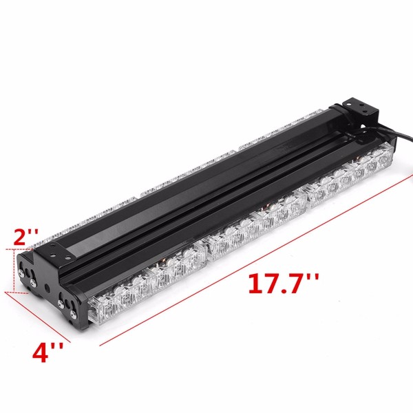 Universal-12V-108W-6000K-LED-Strobe-Warning-Light-Flashing-Work-Light-Bar-White-Amber-1106995