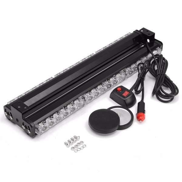 Universal-12V-108W-6000K-LED-Strobe-Warning-Light-Flashing-Work-Light-Bar-White-Amber-1106995