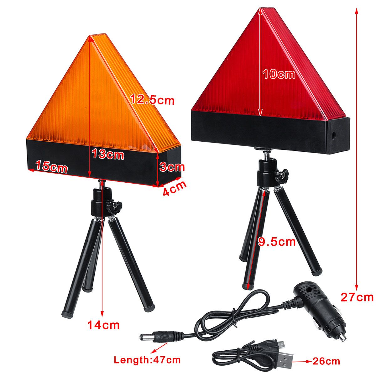 Universal-Rechargeable-LED-Car-Triangle-Warning-Strobe-Lights-RedYellow-with-Tripod-Emergency-Securi-1597101