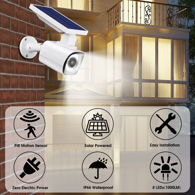 1000LM-5W-8-LED-Solar-Power-LED-Light-Dummy-Security-Camera-Wall-Lamp-Motion-Sensor-IP66-1422018